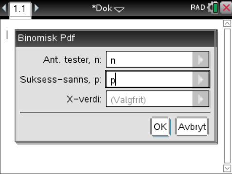 3.2 Sannsynlighet Sekvens (ordnet) Med tilbakelegging p k (1 p) n k Uten tilbakelegging N n ( S k ) ( N S ) Kombinasjon (uordnet) ( n k ) Pk (1 p) n k ( S S ) (N k n k ) ( N = n ) N n ( S k ) (n k )