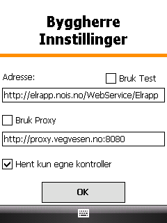 Brukerveiledning ELRAPP 96 for Gang og sykkelveg for å vise gang og sykkelvegreferanser. Hvis man kjører kontroller på gangveg, kan det være nyttig å skru av bilveger. 8.2.3 Byggherre Steg 1.