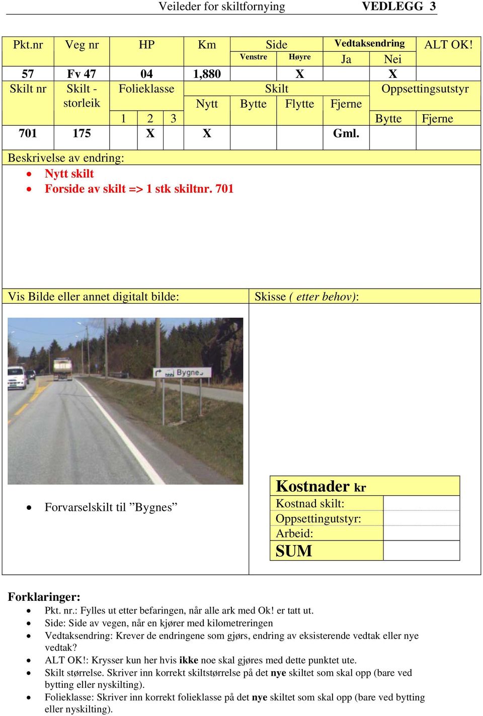 Nytt skilt Forside av skilt