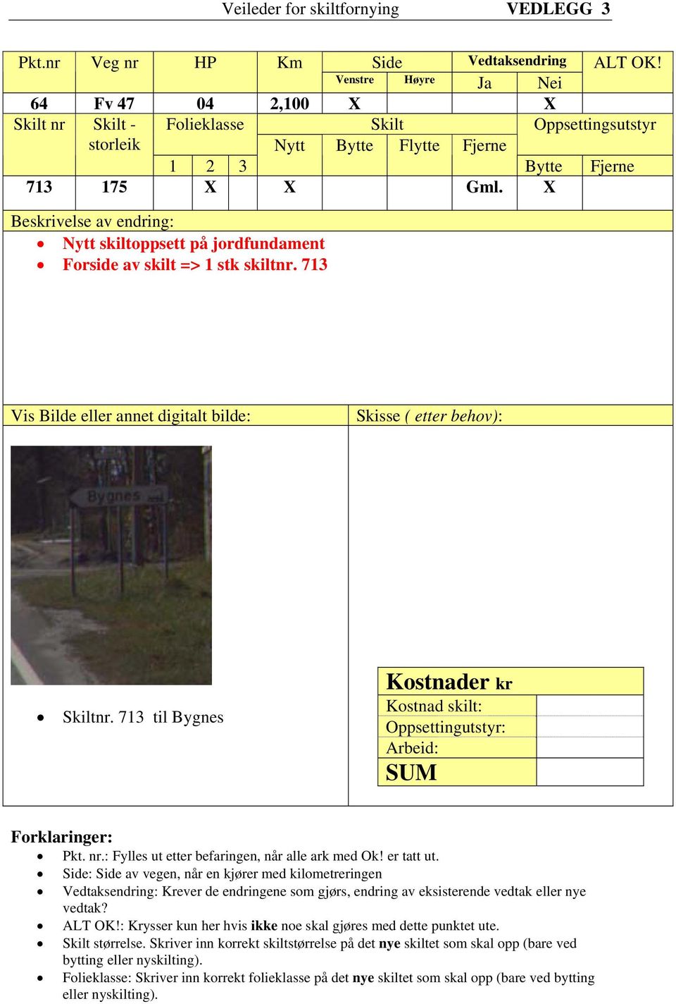 jordfundament Forside av skilt =>