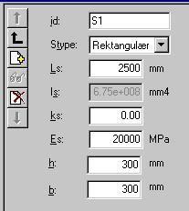 side 5 Oversikt søyler En søylegeometri Dette vinduet viser en tabell over eksisterende søylegeometrier.