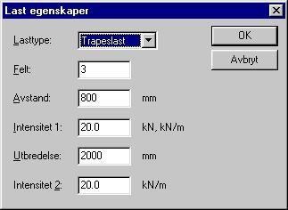 Side 4 0 Lasttilfelle grafisk Dette er det samme grafikkvinduet som du gir inn bjelkens geometri i. Forskjellen er kun hvilke verktøyknapper som er valgbare.