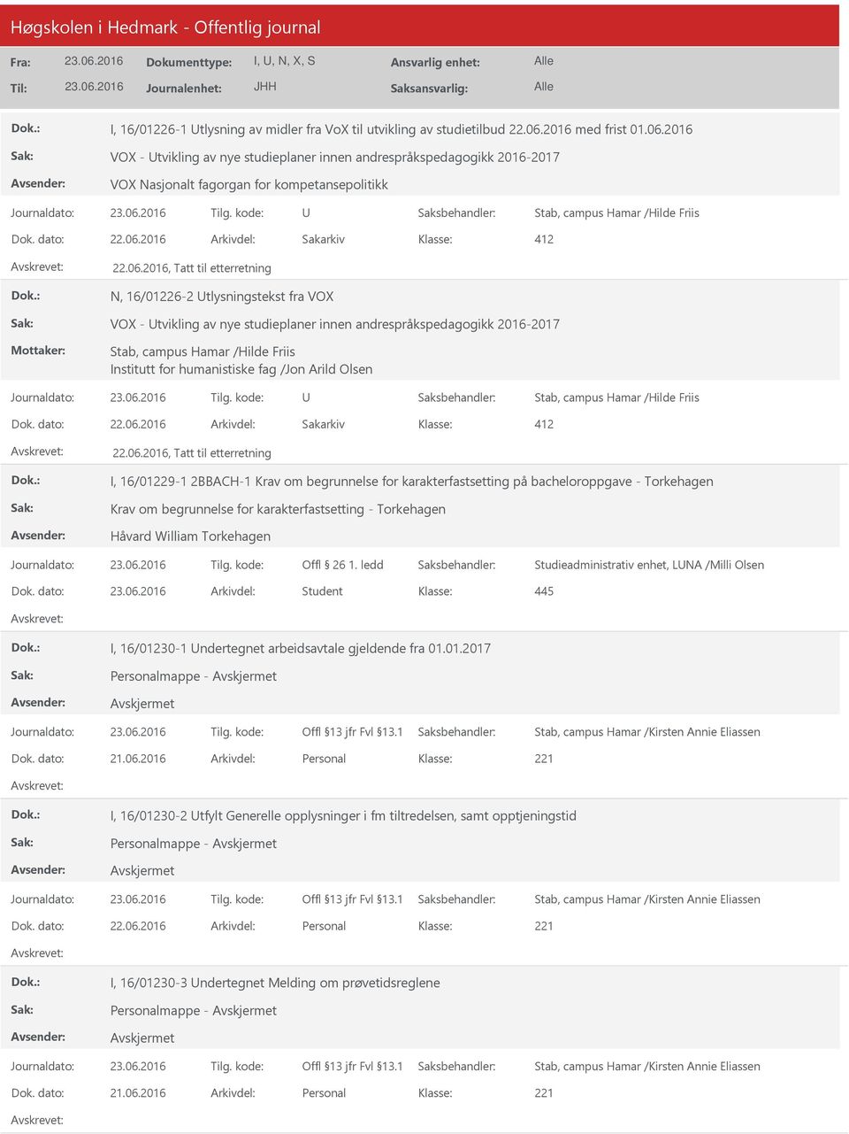 2016 VOX - tvikling av nye studieplaner innen andrespråkspedagogikk 2016-2017 VOX Nasjonalt fagorgan for kompetansepolitikk Stab, campus Hamar /Hilde Friis 412 N, 16/01226-2 tlysningstekst fra VOX