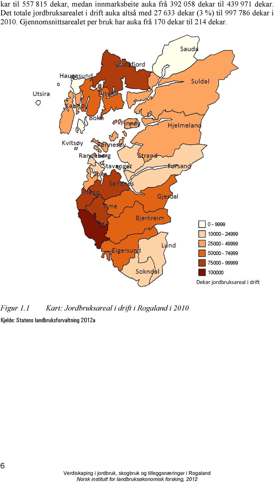 Gjennomsnittsarealet per bruk har auka frå 170 dekar til 214 dekar.