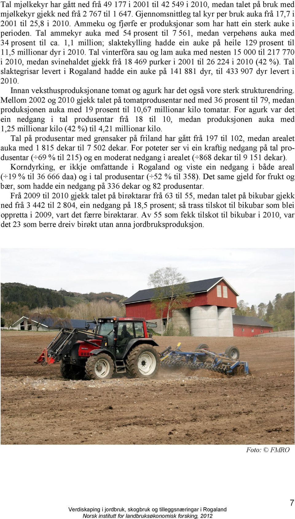 1,1 million; slaktekylling hadde ein auke på heile 129 prosent til 11,5 millionar dyr i 2010.