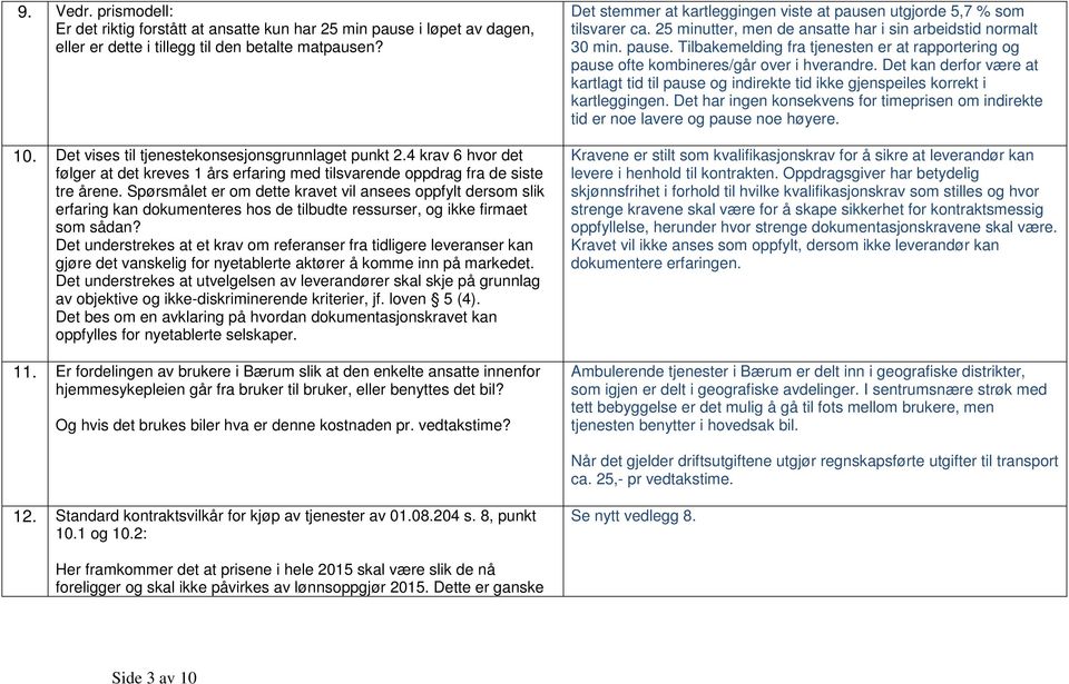 Spørsmålet er om dette kravet vil ansees oppfylt dersom slik erfaring kan dokumenteres hos de tilbudte ressurser, og ikke firmaet som sådan?