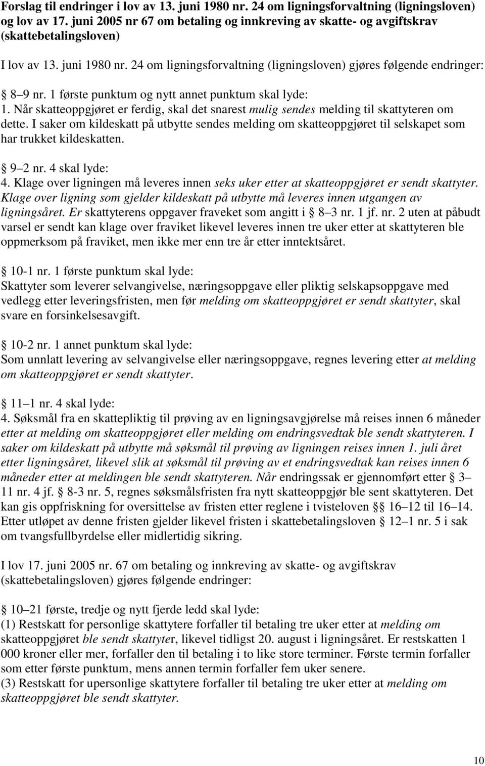 1 første punktum og nytt annet punktum skal lyde: 1. Når skatteoppgjøret er ferdig, skal det snarest mulig sendes melding til skattyteren om dette.