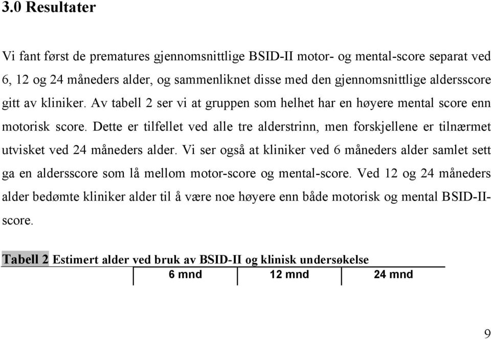 Dette er tilfellet ved alle tre alderstrinn, men forskjellene er tilnærmet utvisket ved 24 måneders alder.