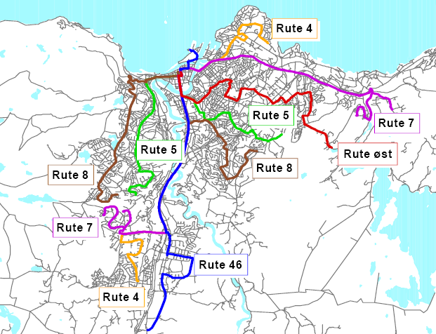 Mulighetsstudie - Superbuss i Trondheim 78 som reduserer kapasiteten vil det være tilstrekkelig kapasitet til de bussene som i dag kjører på hovedinnfartene til sentrum.