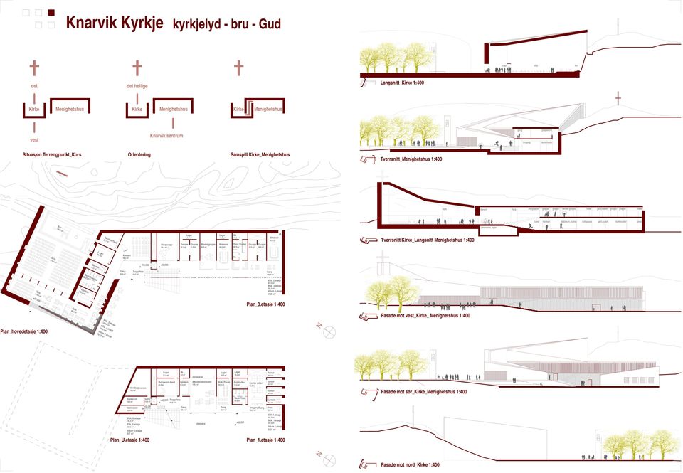 Terrengpunkt_Kors Orientering Samspill Kirke_Menighetshus kors Kor 109,6 m² Storgruppe 66,1 m² 13,2 m² Mindre gruppe 63,0 m² Gard.