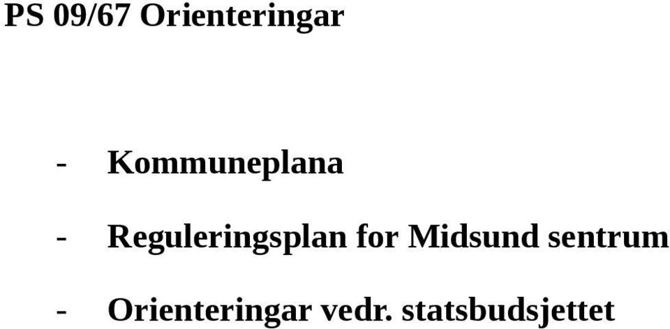 Reguleringsplan for Midsund