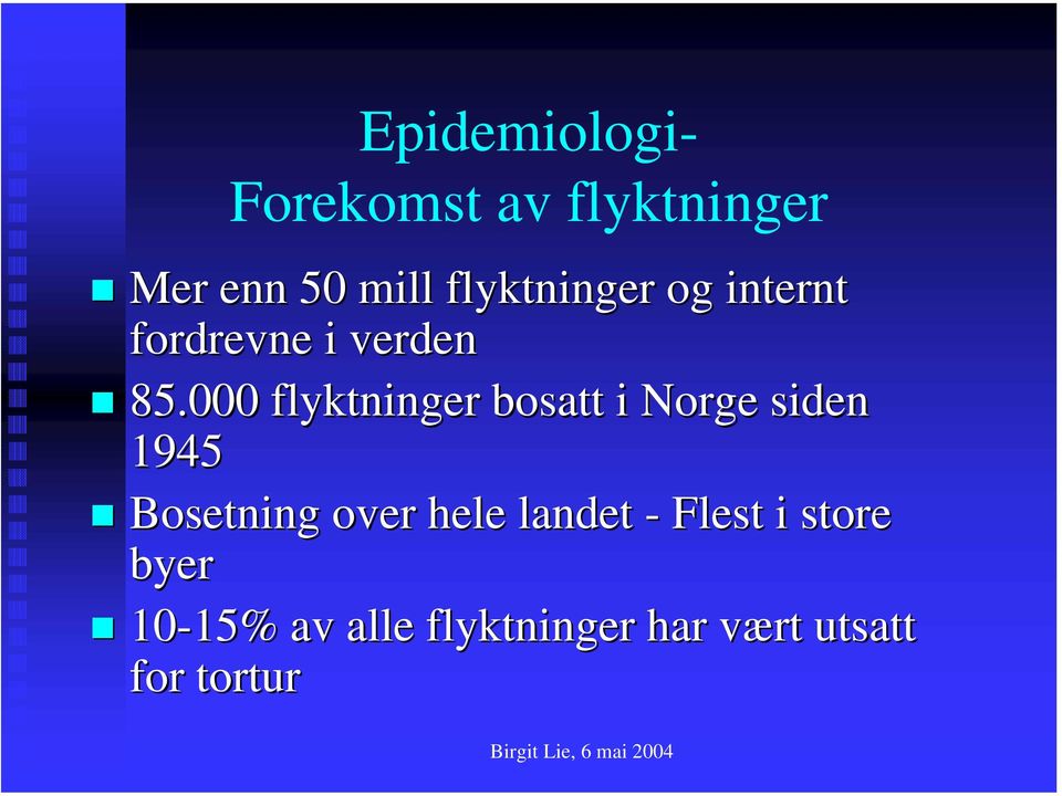 000 flyktninger bosatt i Norge siden 1945 Bosetning over hele