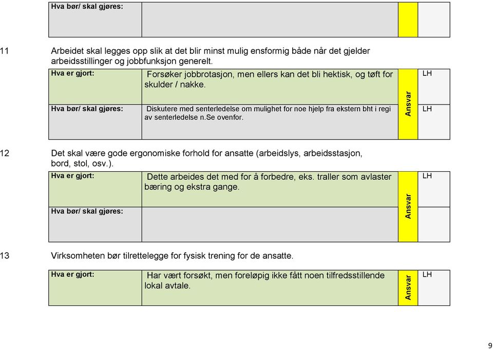 Diskutere med senterledelse om mulighet for noe hjelp fra ekstern bht i regi av senterledelse n.se ovenfor.