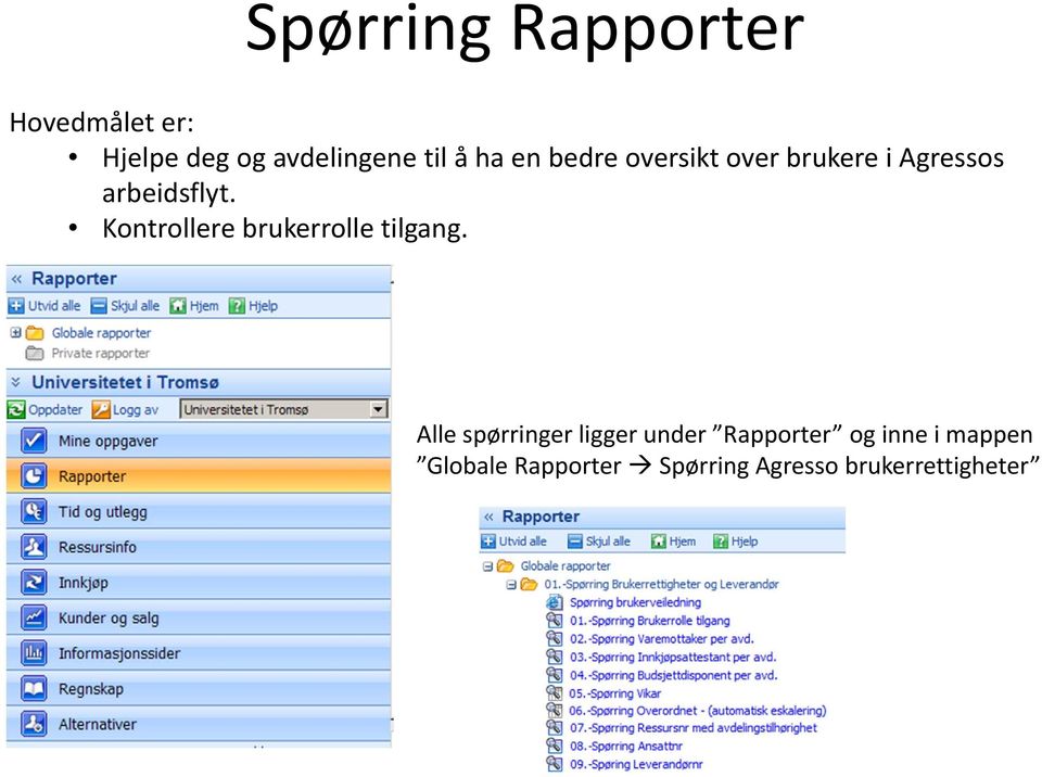 Kontrollere brukerrolle tilgang.