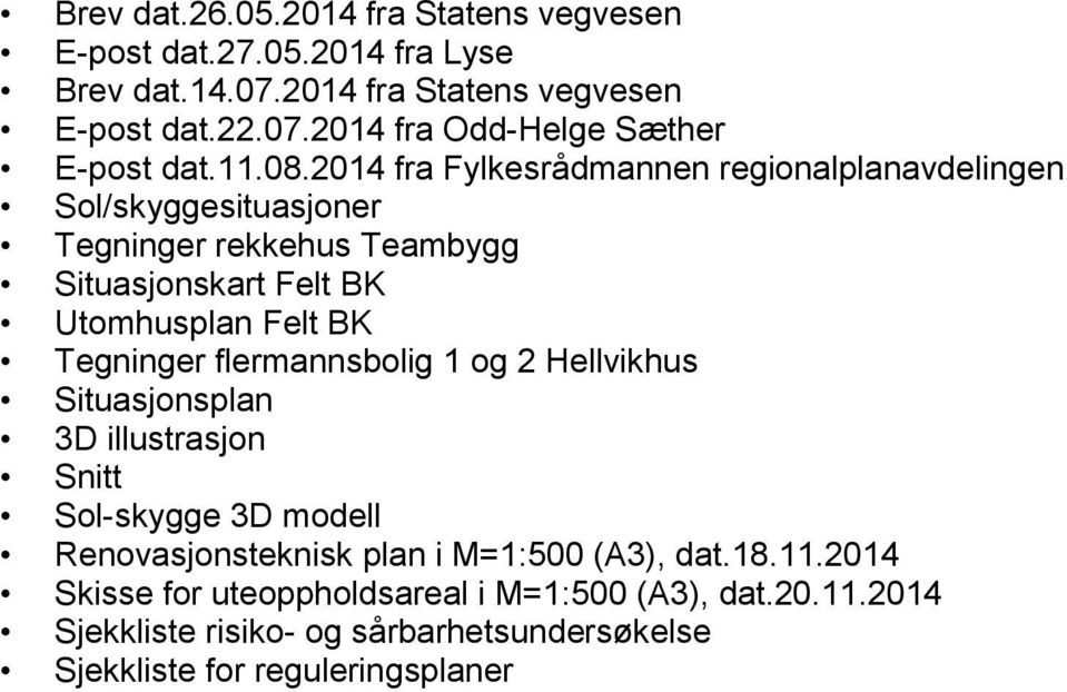 2014 fra Fylkesrådmannen regionalplanavdelingen Sol/skyggesituasjoner Tegninger rekkehus Teambygg Situasjonskart Felt BK Utomhusplan Felt BK Tegninger