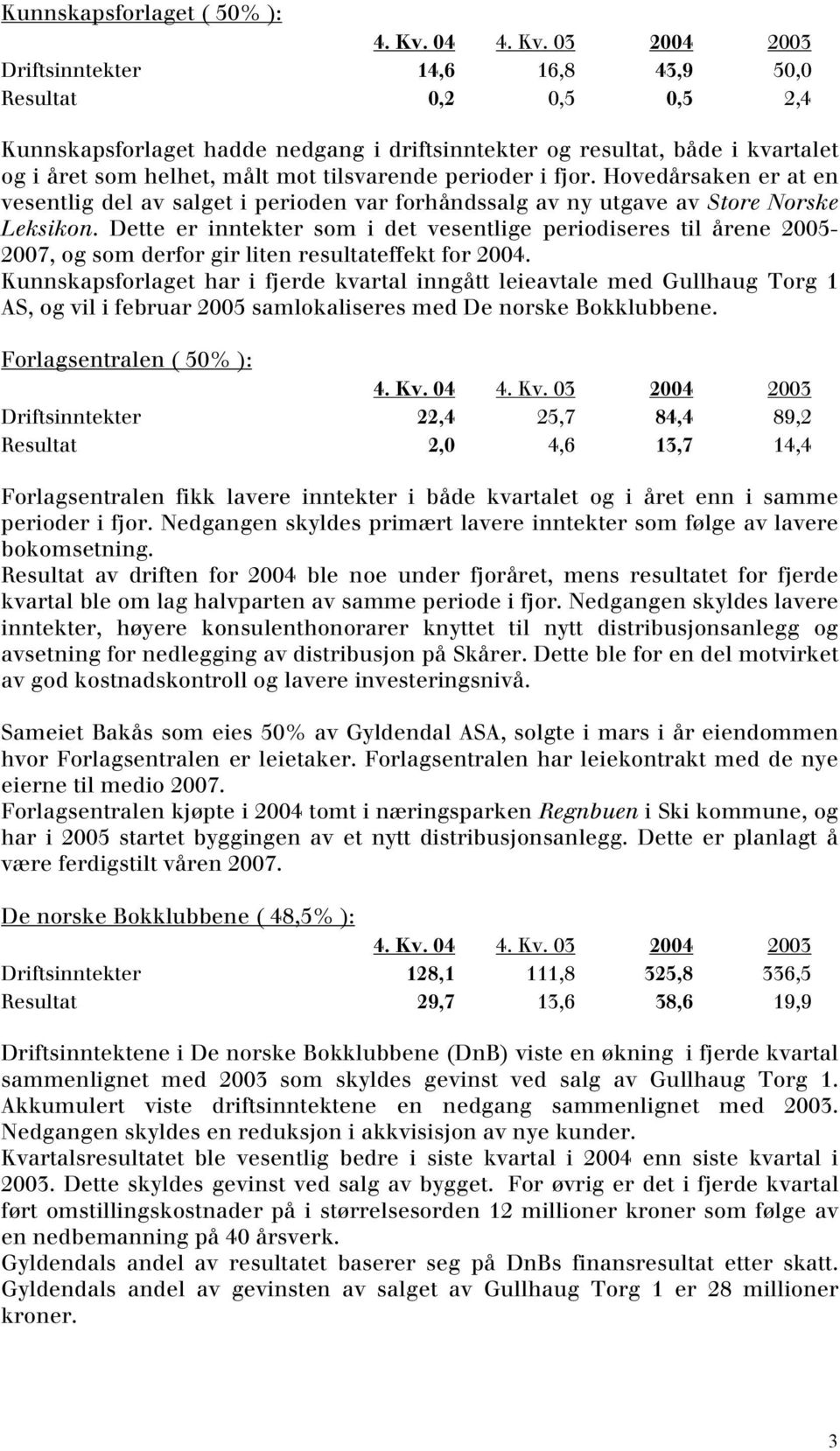 Dette er inntekter som i det vesentlige periodiseres til årene 2005-2007, og som derfor gir liten resultateffekt for 2004.