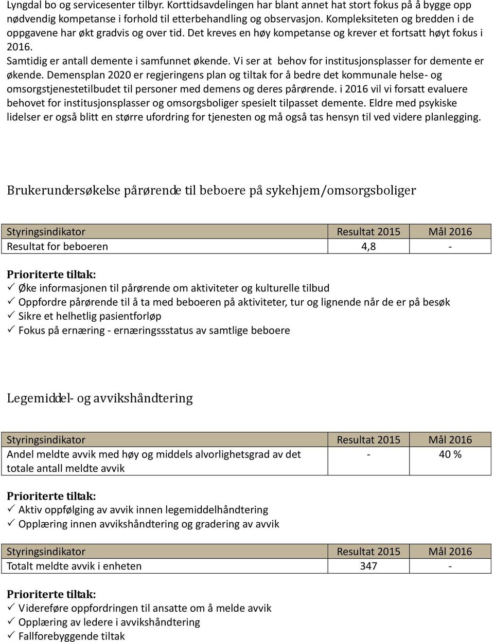 Vi ser at behov for institusjonsplasser for demente er økende.