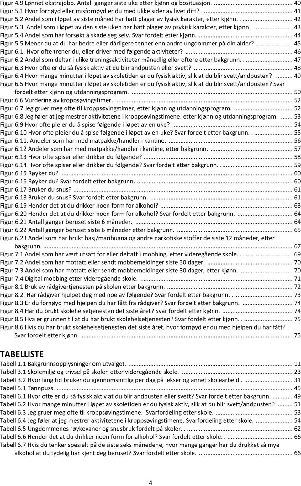 4 Andel som har forsøkt å skade seg selv. Svar fordelt etter kjønn.... 44 Figur 5.5 Mener du at du har bedre eller dårligere tenner enn andre ungdommer på din alder?... 45 Figur 6.1.