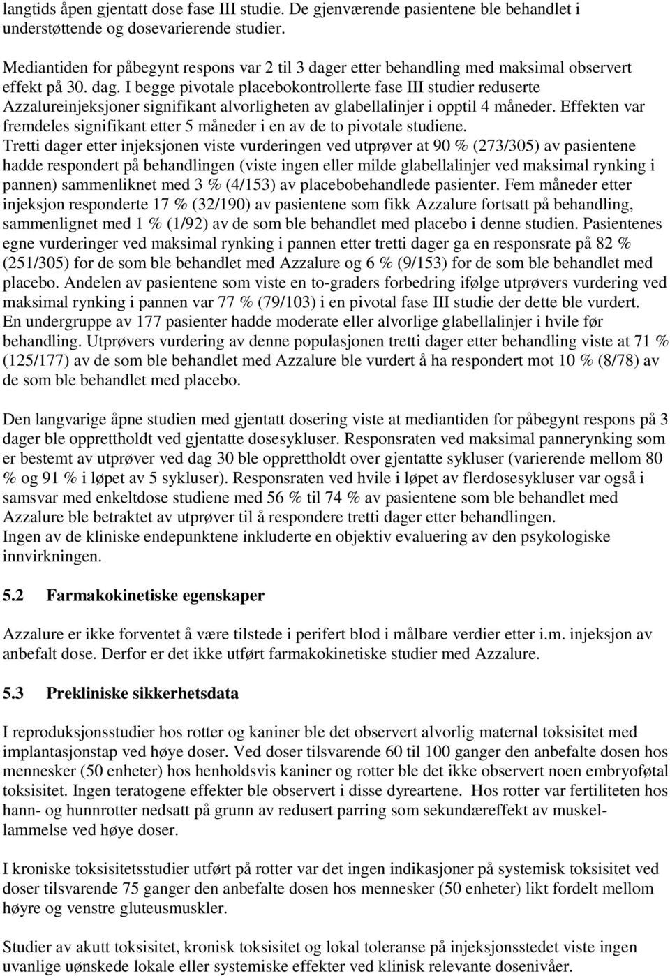 Effekten var fremdeles signifikant etter 5 måneder i en av de to pivotale studiene.