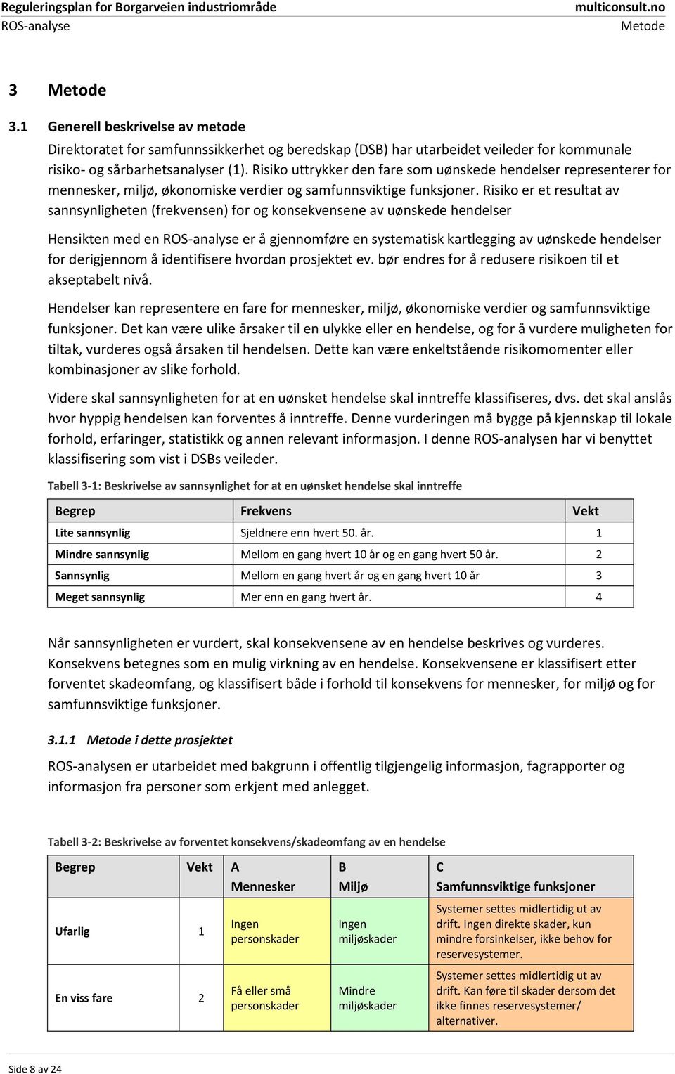 Risiko er et resultat av sannsynligheten (frekvensen) for og konsekvensene av uønskede hendelser Hensikten med en er å gjennomføre en systematisk kartlegging av uønskede hendelser for derigjennom å