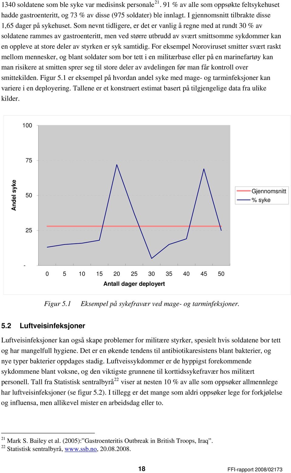 Som nevnt tidligere, er det er vanlig å regne med at rundt 30 % av soldatene rammes av gastroenteritt, men ved større utbrudd av svært smittsomme sykdommer kan en oppleve at store deler av styrken er