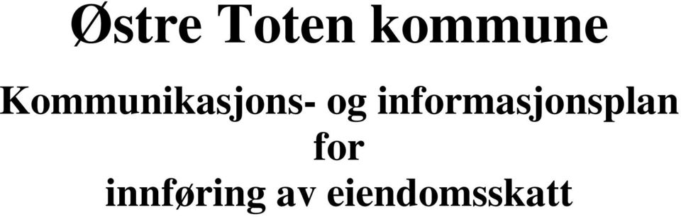 informasjonsplan for