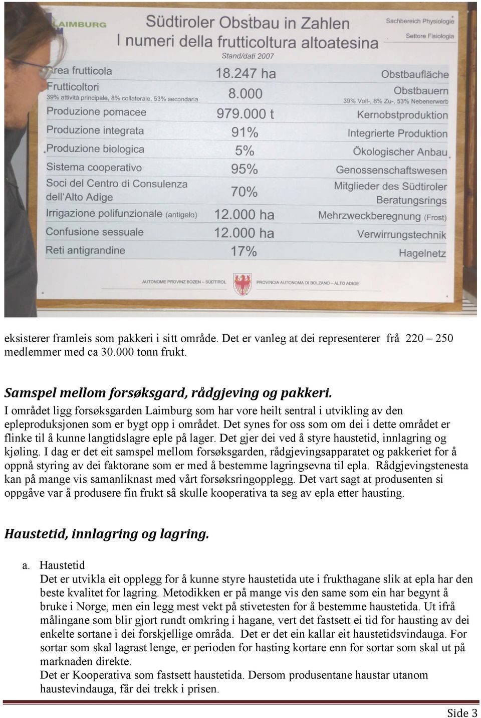 Det synes for oss som om dei i dette området er flinke til å kunne langtidslagre eple på lager. Det gjer dei ved å styre haustetid, innlagring og kjøling.