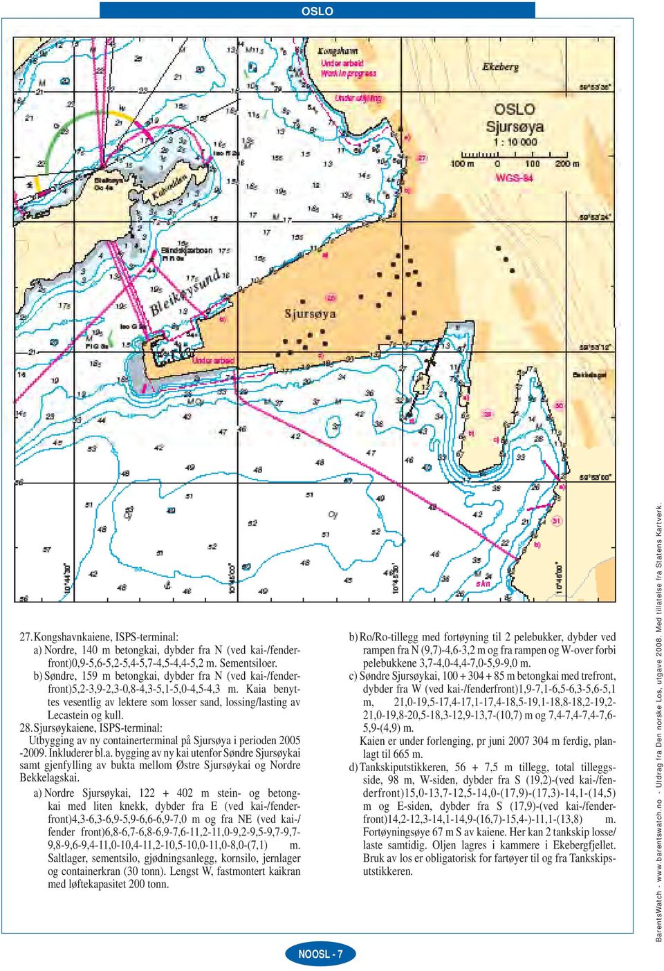 Sjursøykaiene, ISPS-terminal: Utbygging av ny containerterminal på Sjursøya i perioden 2005-2009. Inkluderer bl.a. bygging av ny kai utenfor Søndre Sjursøykai samt gjenfylling av bukta mellom Østre Sjursøykai og Nordre Bekkelagskai.