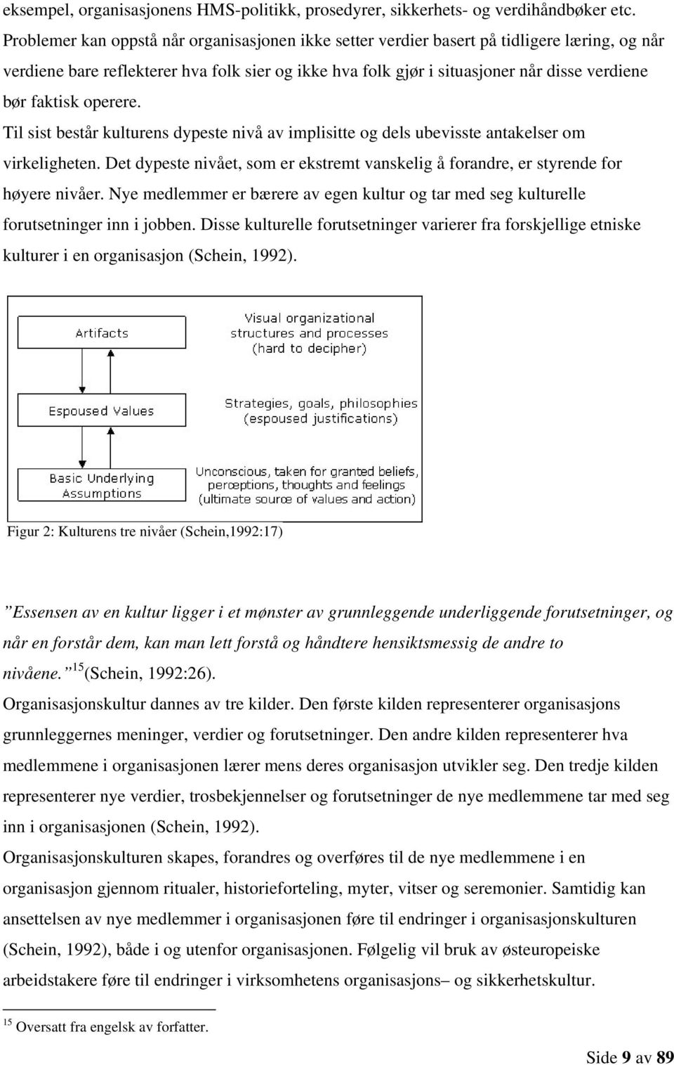 faktisk operere. Til sist består kulturens dypeste nivå av implisitte og dels ubevisste antakelser om virkeligheten.