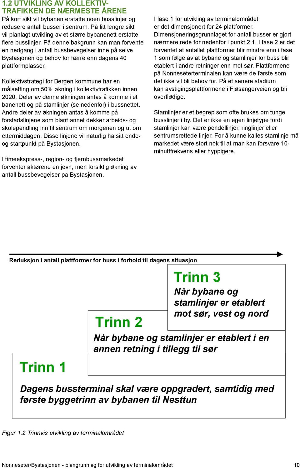 På denne bakgrunn kan man forvente en nedgang i antall bussbevegelser inne på selve Bystasjonen og behov for færre enn dagens 40 plattformplasser.