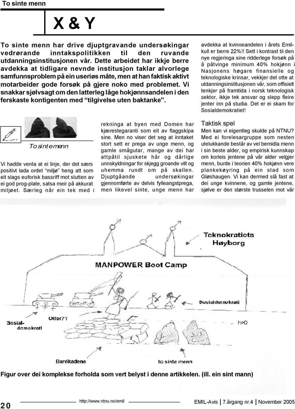 problemet. Vi snakkar sjølvsagt om den latterleg låge hokjønnsandelen i den ferskaste kontigenten med tilgivelse uten baktanke. avdekka at kvinneandelen i årets Emilkull er berre 22%!