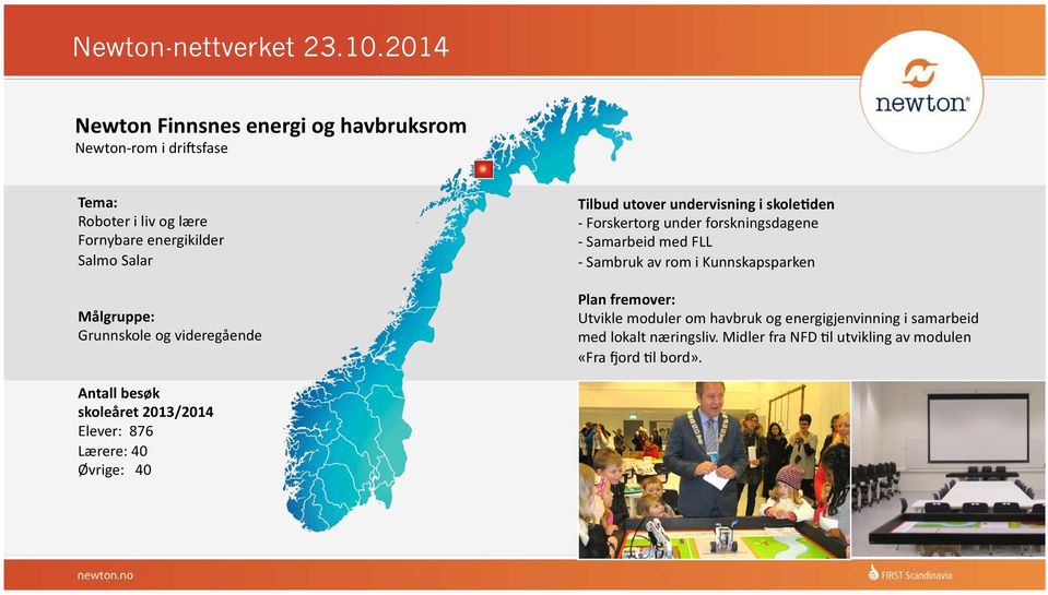 med FLL - Sambruk av rom i Kunnskapsparken Utvikle moduler om havbruk og energigjenvinning i samarbeid