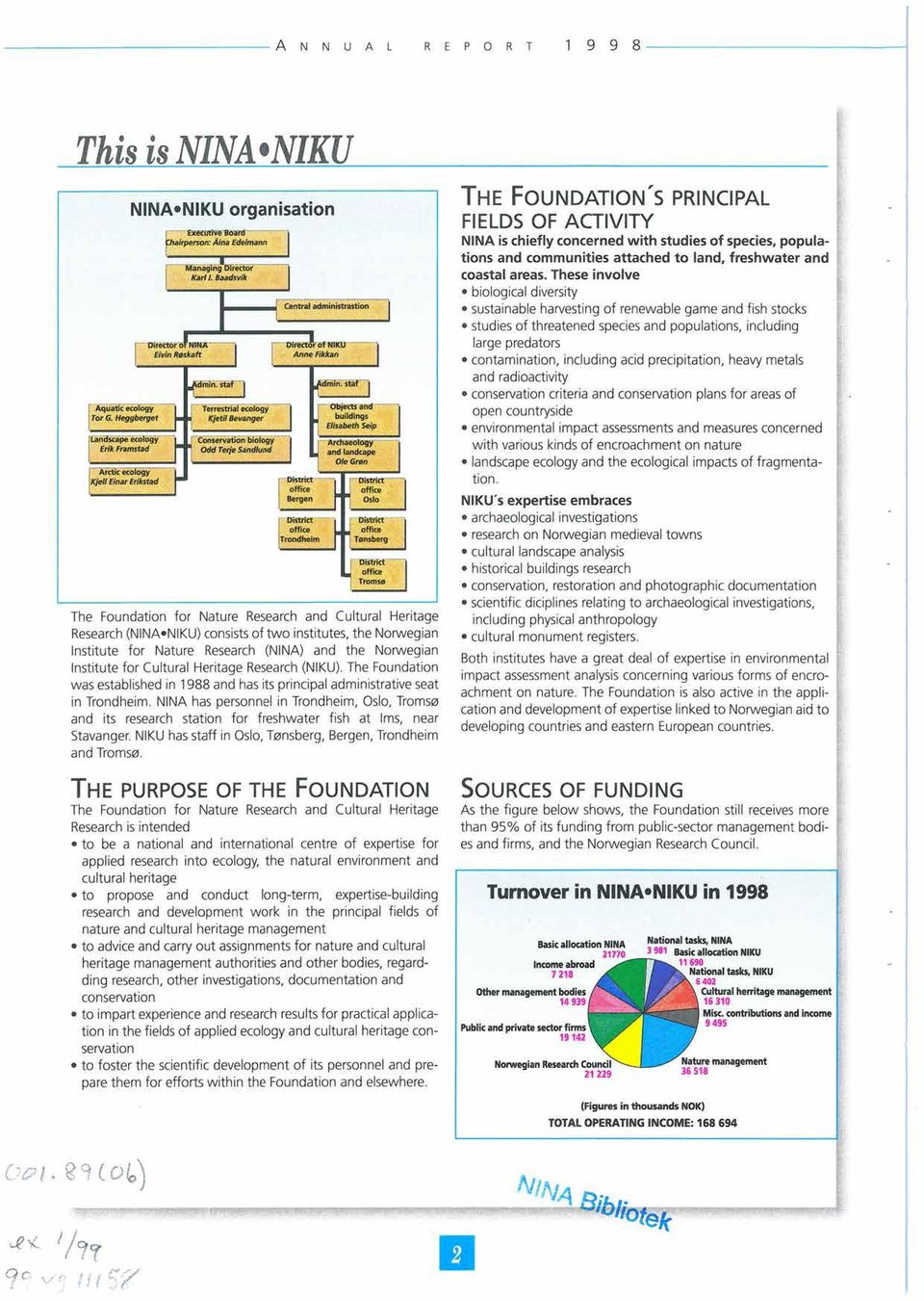 The Foundation was established in 1988and has its principal administrative seat in Trondheim.