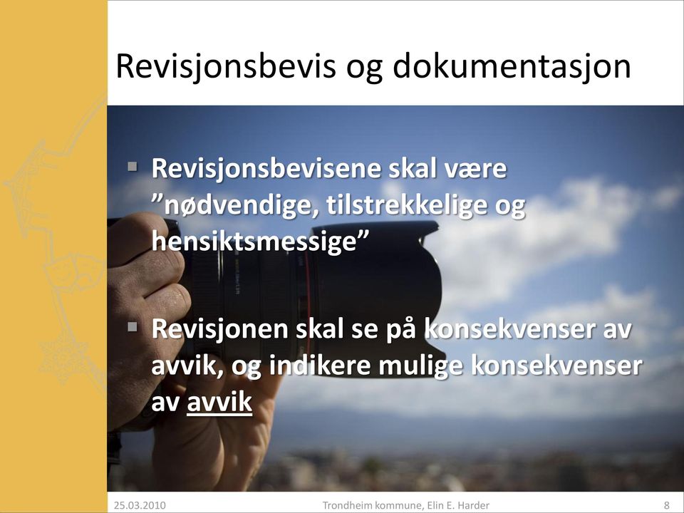 tilstrekkelige og hensiktsmessige Revisjonen