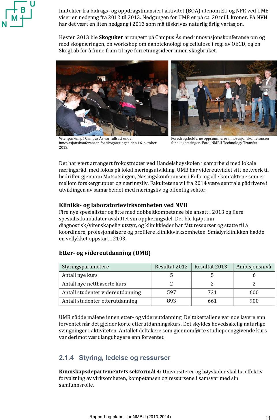 Høsten 2013 ble Skoguker arrangert på Campus Ås med innovasjonskonferanse om og med skognæringen, en workshop om nanoteknologi og cellulose i regi av OECD, og en SkogLab for å finne fram til nye