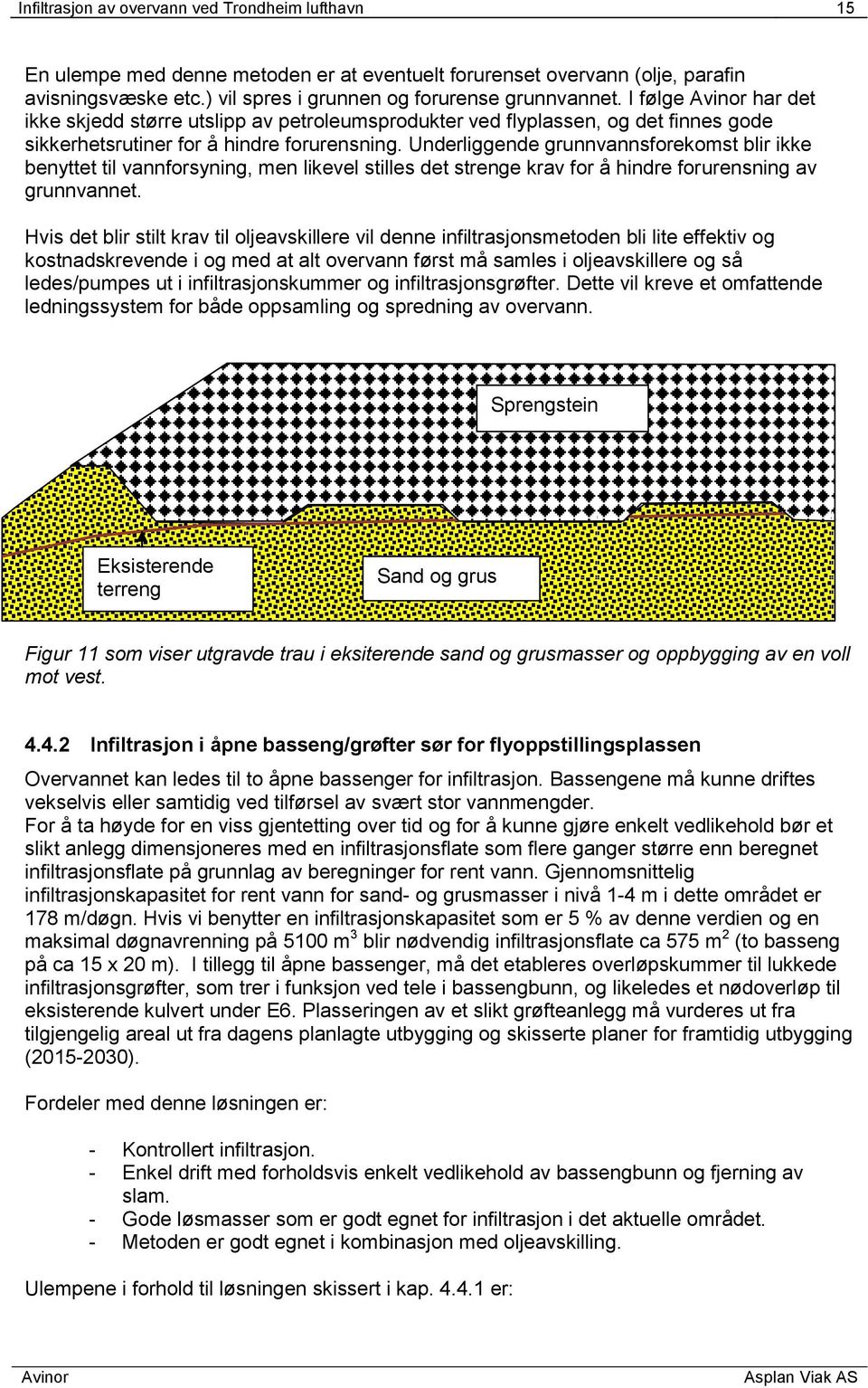 Underliggende grunnvannsforekomst blir ikke benyttet til vannforsyning, men likevel stilles det strenge krav for å hindre forurensning av grunnvannet.