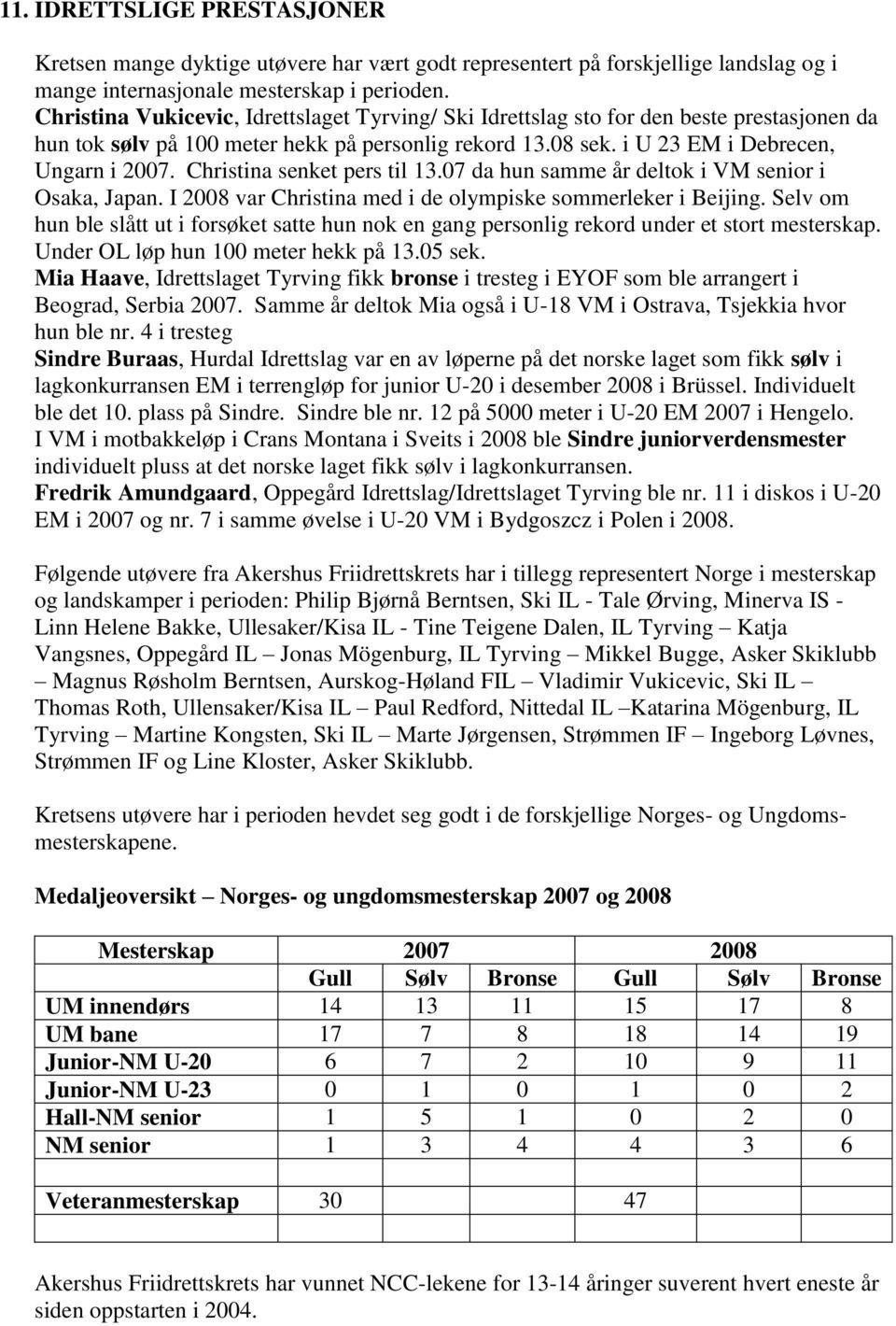 Christina senket pers til 13.07 da hun samme år deltok i VM senior i Osaka, Japan. I 2008 var Christina med i de olympiske sommerleker i Beijing.