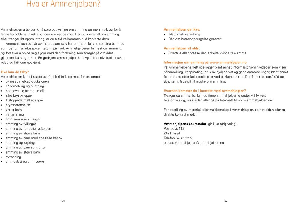 Ammehjelpen består av mødre som selv har ammet eller ammer sine barn, og som derfor har situasjonen tett innpå livet.