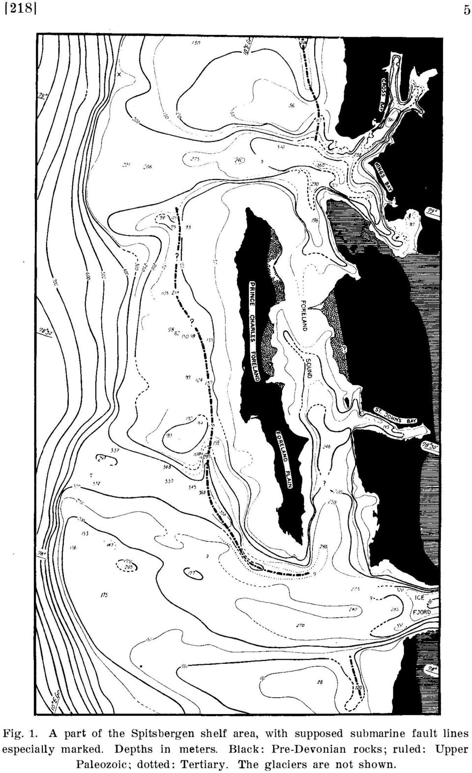 submarine fault lines especially marked.