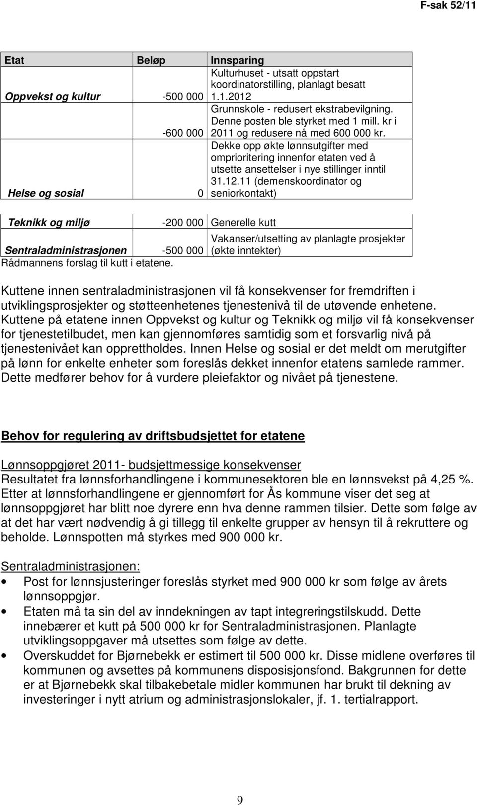 Dekke opp økte lønnsutgifter med omprioritering innenfor etaten ved å utsette ansettelser i nye stillinger inntil 31.12.