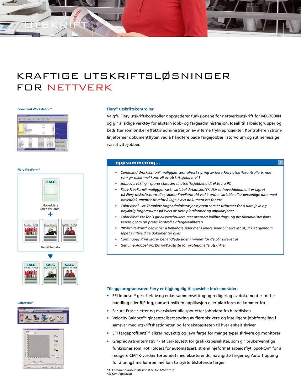 ekstern remote jobb- og and fargeadministrasjon. colour management.