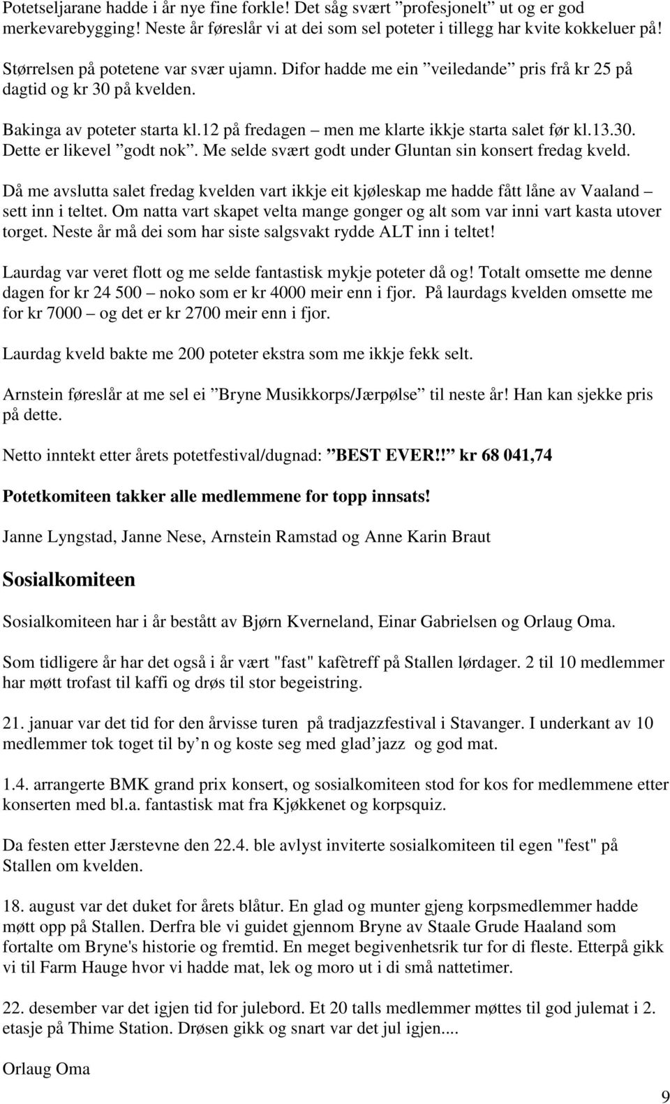 13.30. Dette er likevel godt nok. Me selde svært godt under Gluntan sin konsert fredag kveld.