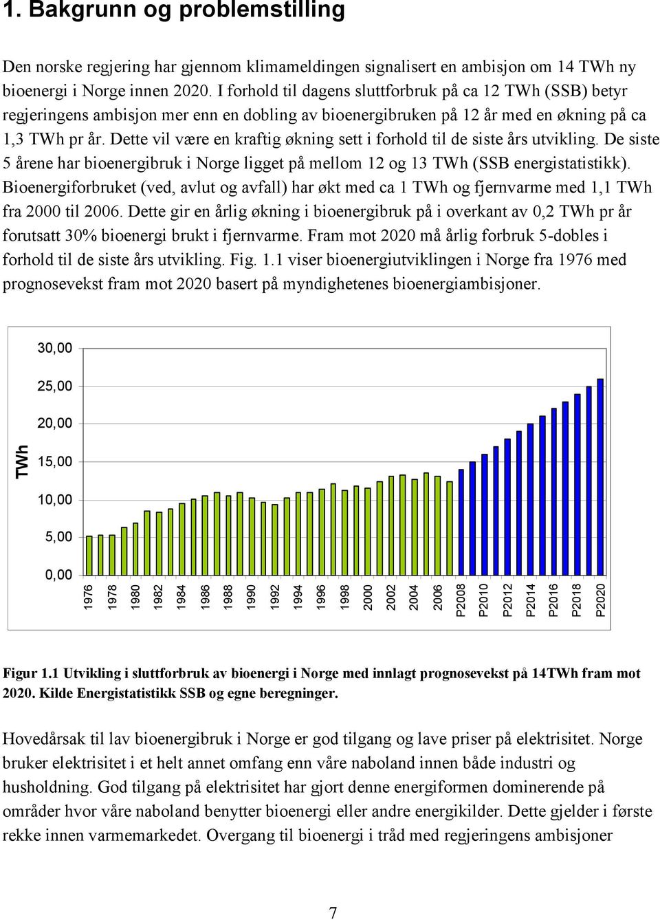 Dette vil være en kraftig økning sett i forhold til de siste års utvikling. De siste 5 årene har bioenergibruk i Norge ligget på mellom 12 og 13 TWh (SSB energistatistikk).