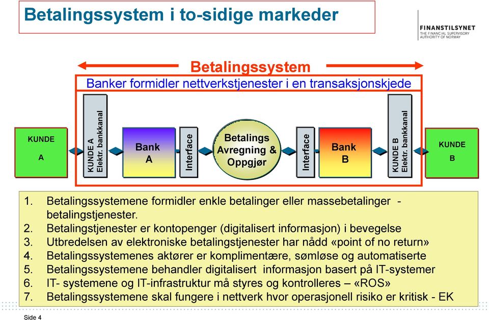 Betalingssystemene formidler enkle betalinger eller massebetalinger - betalingstjenester. 2. Betalingstjenester er kontopenger (digitalisert informasjon) i bevegelse 3.