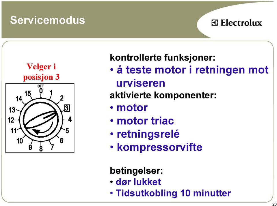 aktivierte komponenter: motor motor triac retningsrelé