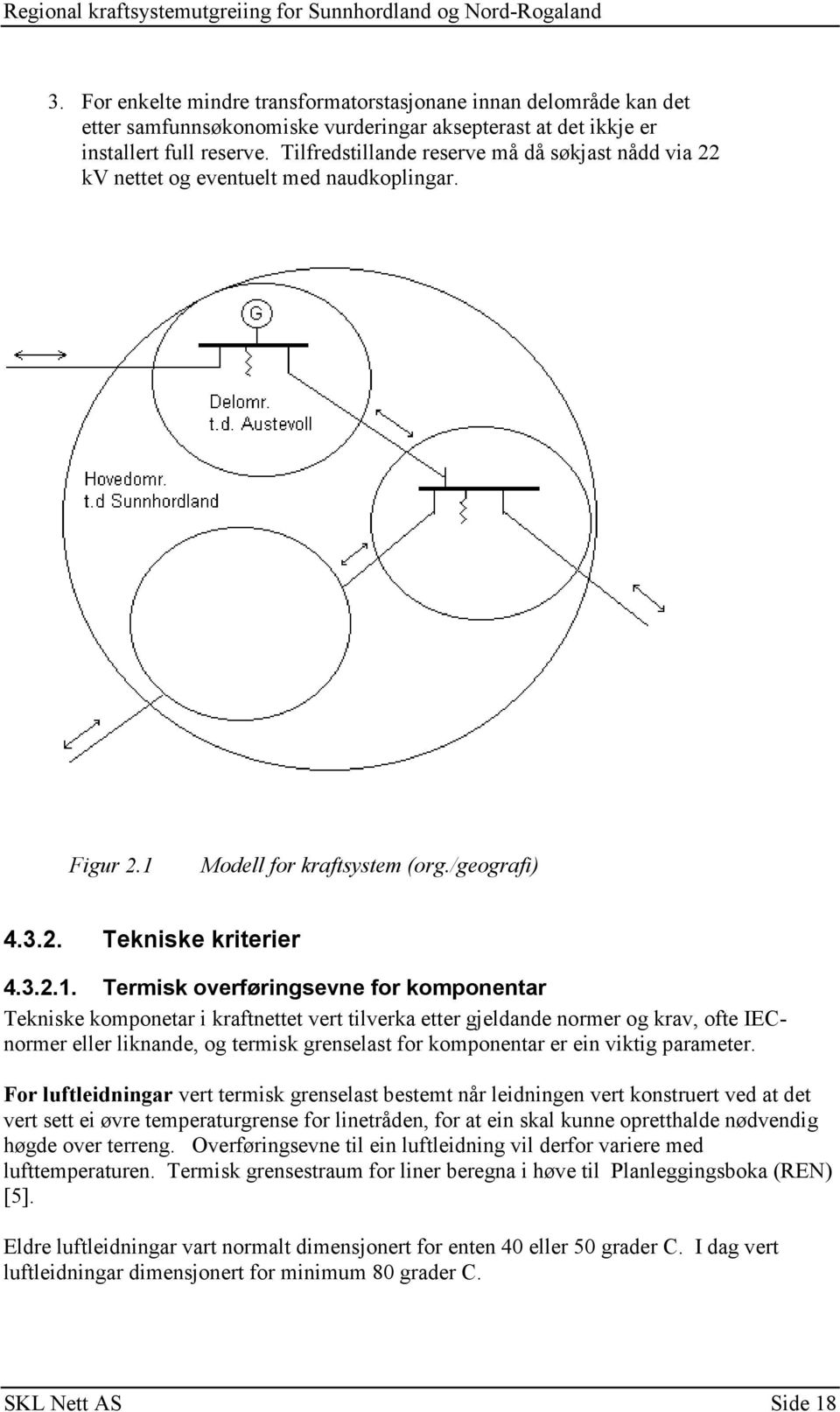 Modell for kraftsystem (org./geografi) 4.3.2. Tekniske kriterier 4.3.2.1.