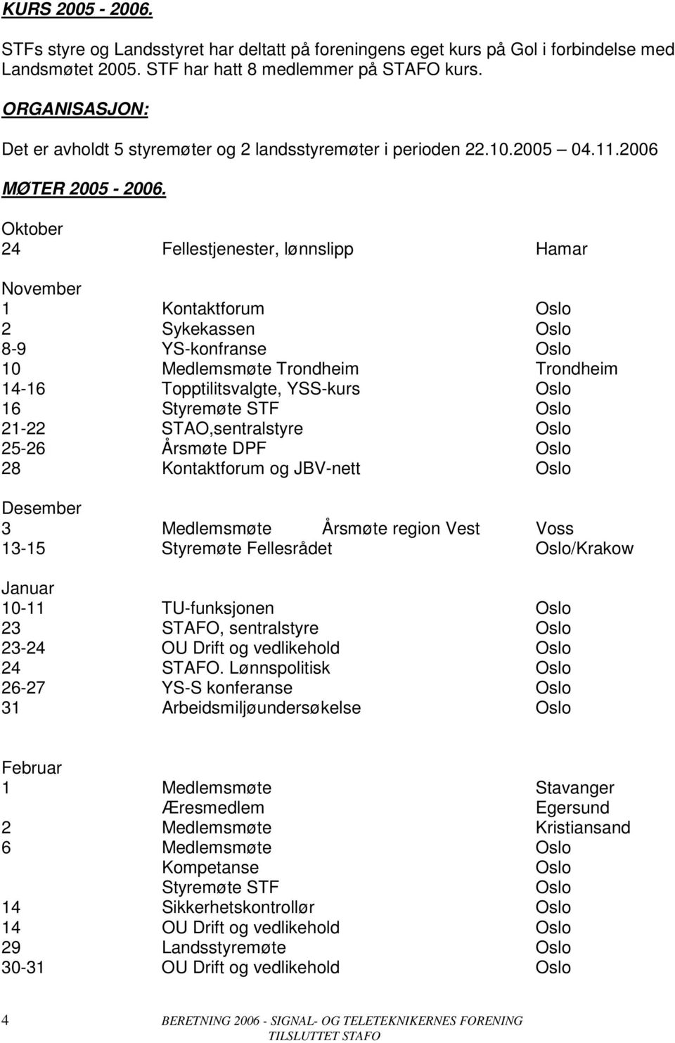 Oktober 24 Fellestjenester, lønnslipp Hamar November 1 Kontaktforum Oslo 2 Sykekassen Oslo 8-9 YS-konfranse Oslo 10 Medlemsmøte Trondheim Trondheim 14-16 Topptilitsvalgte, YSS-kurs Oslo 16 Styremøte