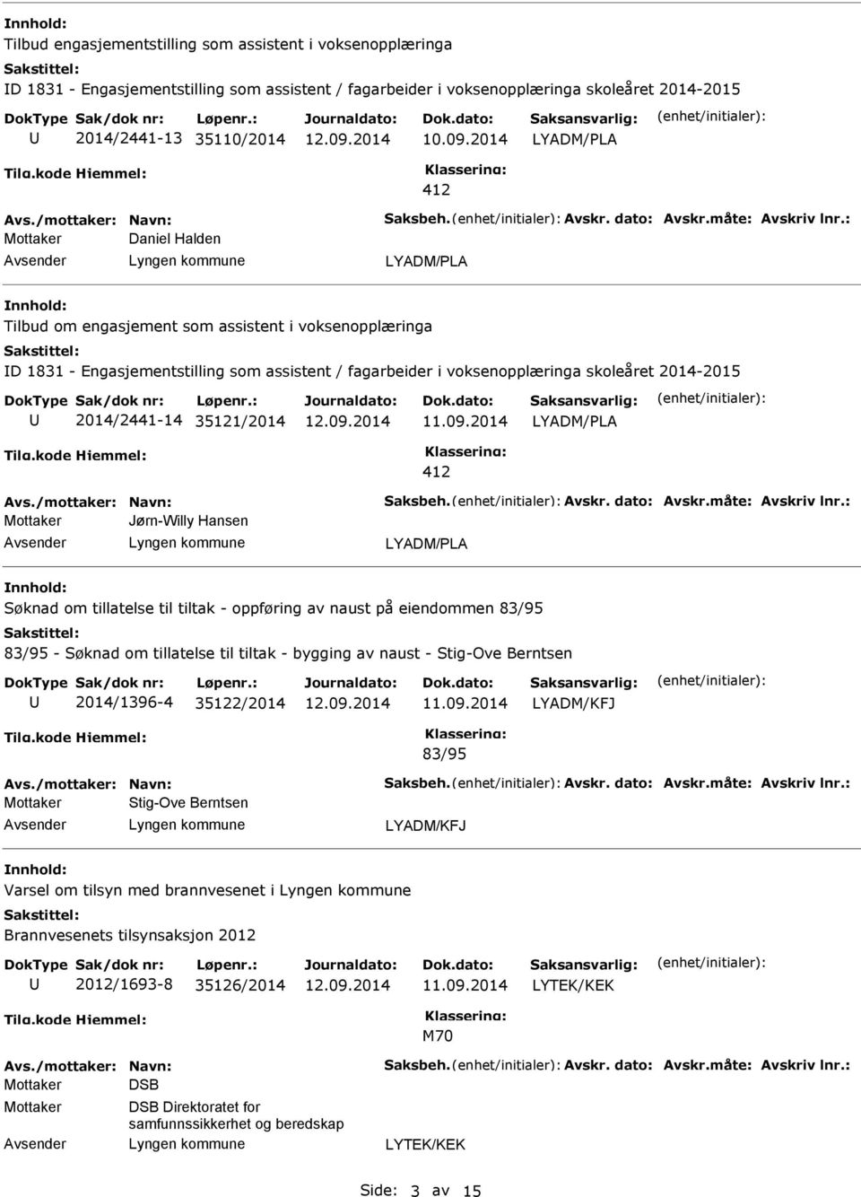 : Daniel Halden Tilbud om engasjement som assistent i voksenopplæringa D 1831 - Engasjementstilling som assistent / fagarbeider i voksenopplæringa skoleåret 2014-2015 2014/2441-14 35121/2014 412 Avs.