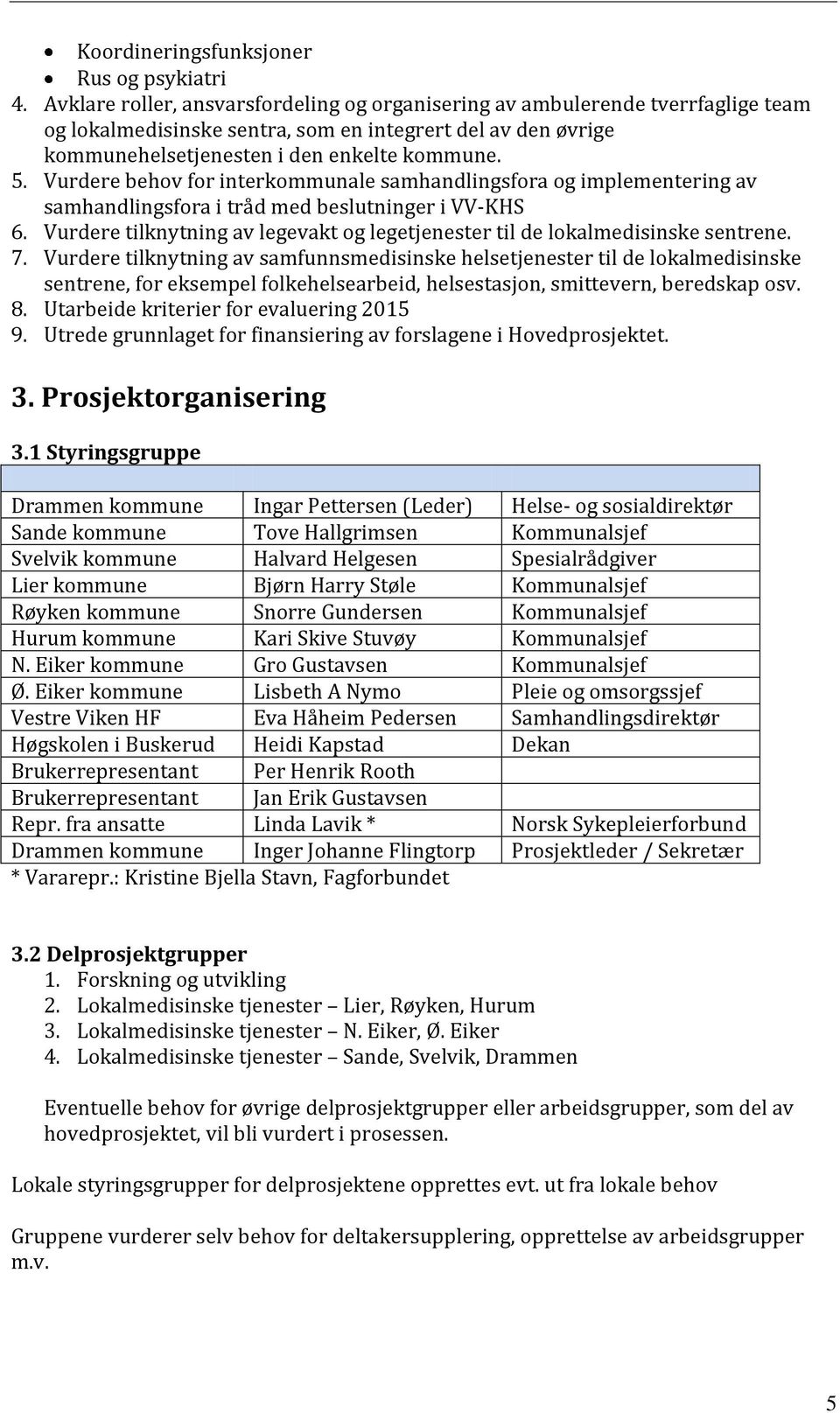 Vurdere behov for interkommunale samhandlingsfora og implementering av samhandlingsfora i tråd med beslutninger i VV-KHS 6.