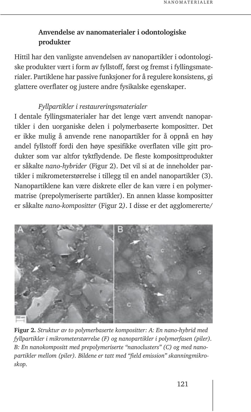 Fyllpartikler i restaureringsmaterialer I dentale fyllingsmaterialer har det lenge vært anvendt nanopartikler i den uorganiske delen i polymerbaserte kompositter.